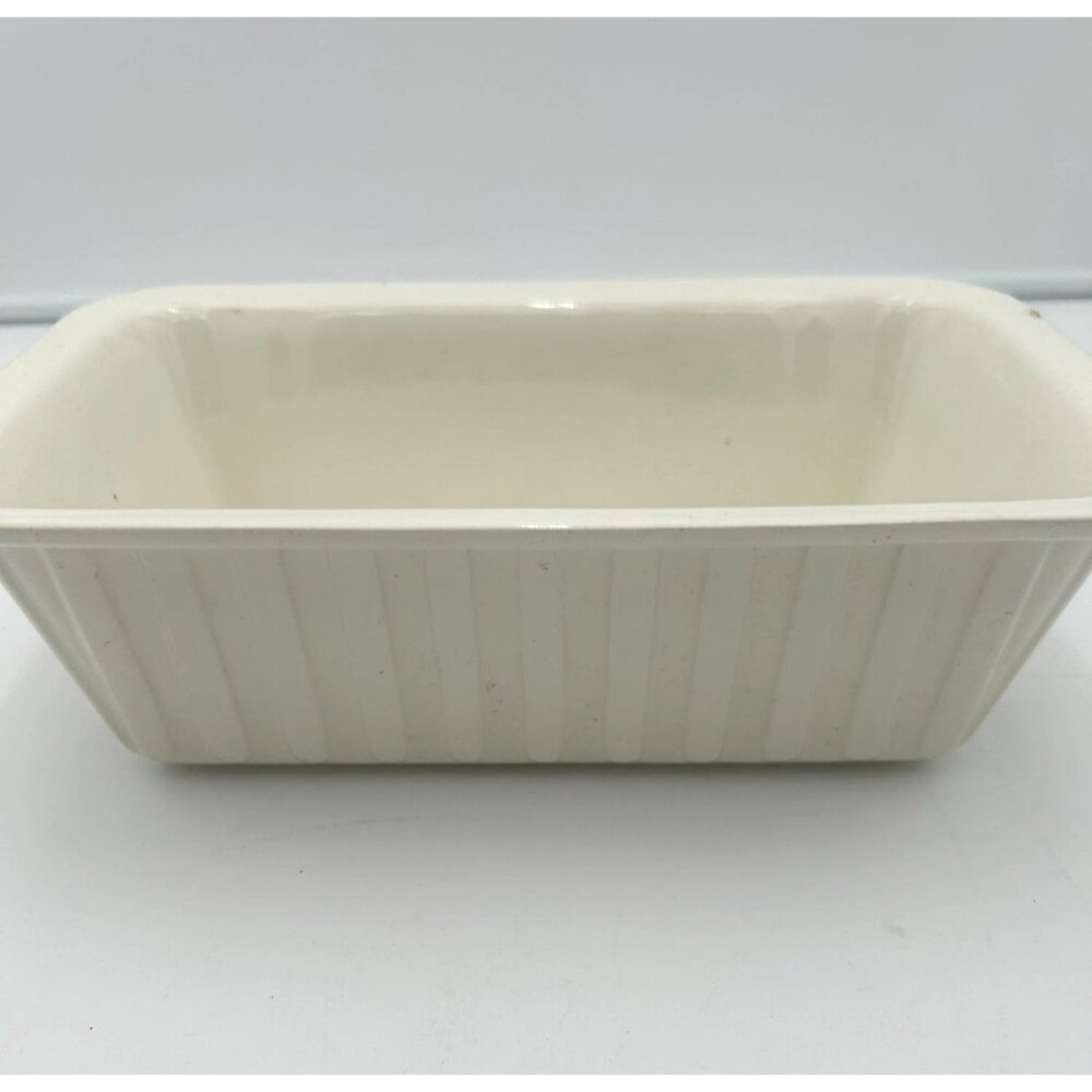 Vintage Stoneware Rectangular Bread Loaf Baking Dish USA Made